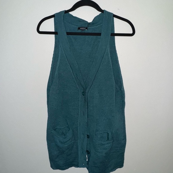 Manique Teal Sleeveless Cardigan/Vest | 70% Baby Alpaca Wool 30% Merino Wool - Picture 1 of 4